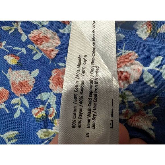 BOG Collective Mini Dress Bold Floral Print Lace Detail Adjustable Straps  Women - Picture 4 of 5